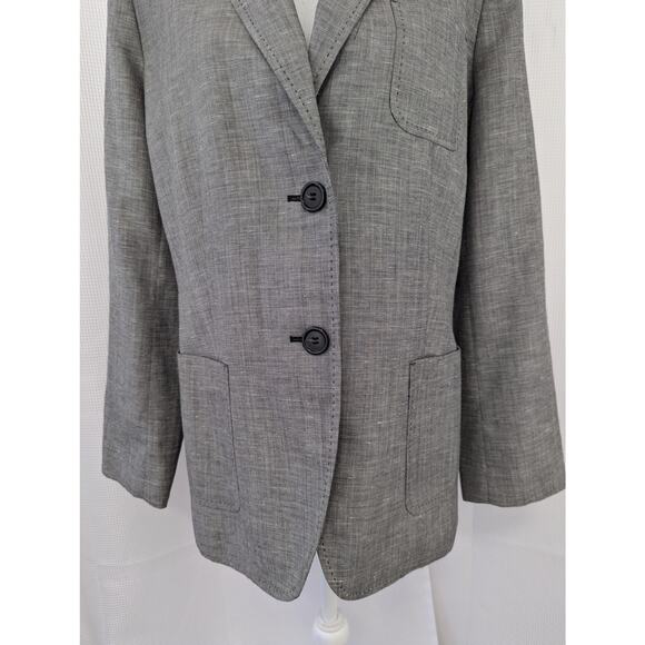 NWOT! TALBOTS! LINEN BLEND, LIGHTWEIGHT, BLACK/WHITE WEAVE JACKET, BLAZER! SZ 14 - Picture 6 of 10